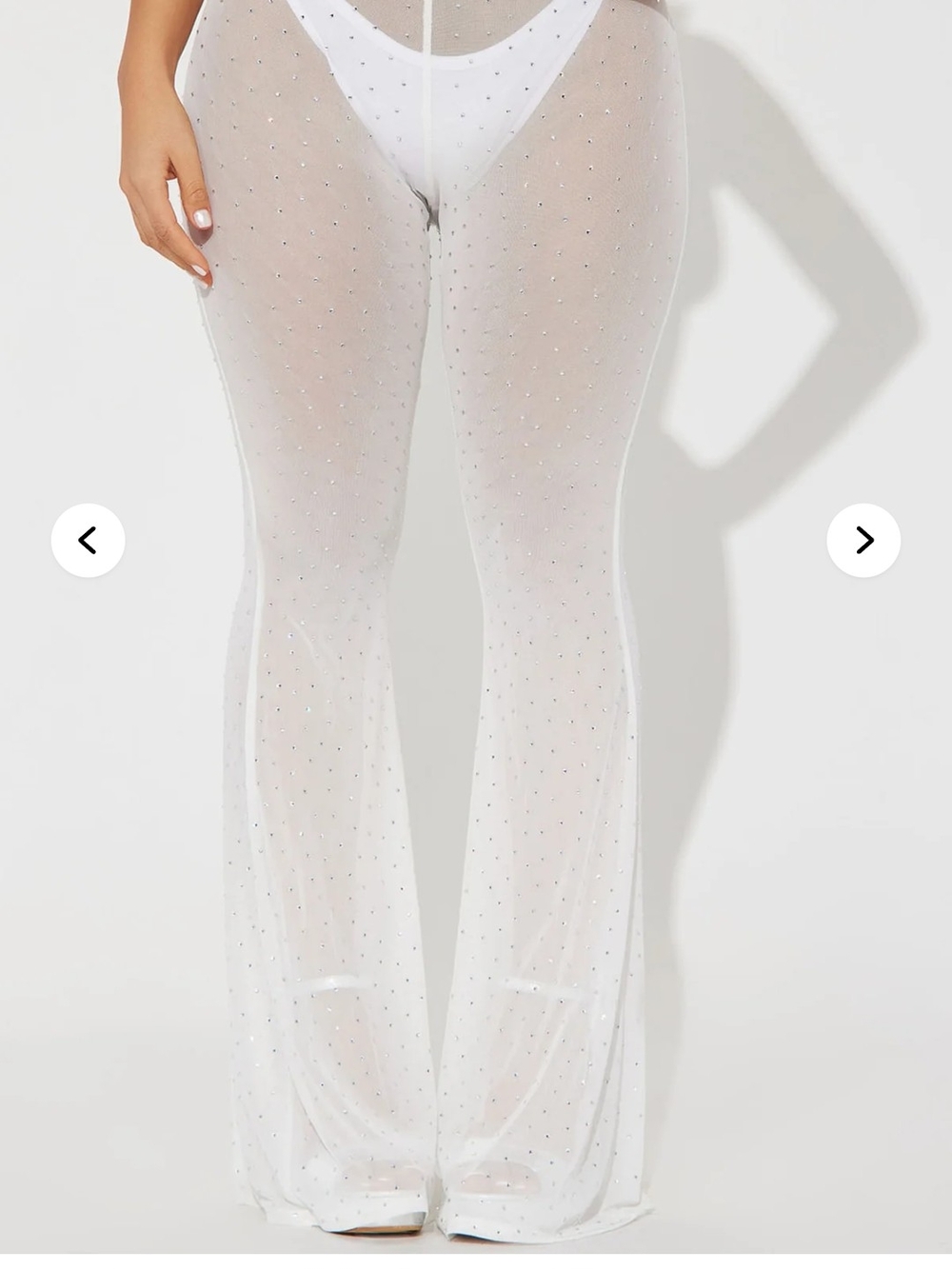 Jeweled Sheer Flare Pants
